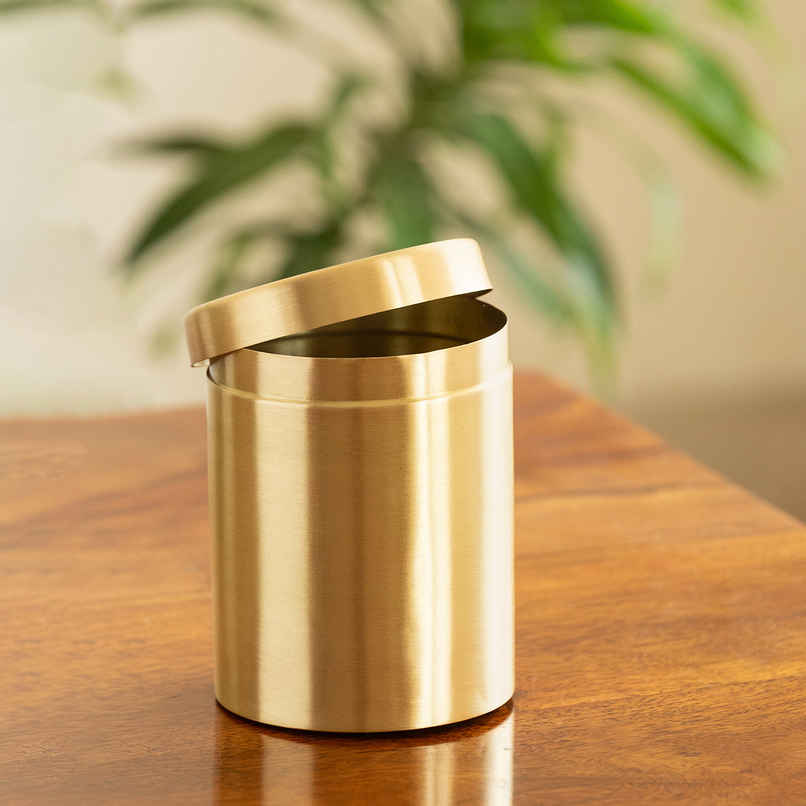ExclusiveLane Golden Keepsake Multi-Utility Storage Pure Brass Jar & Container | Air-Tight | 700 ml