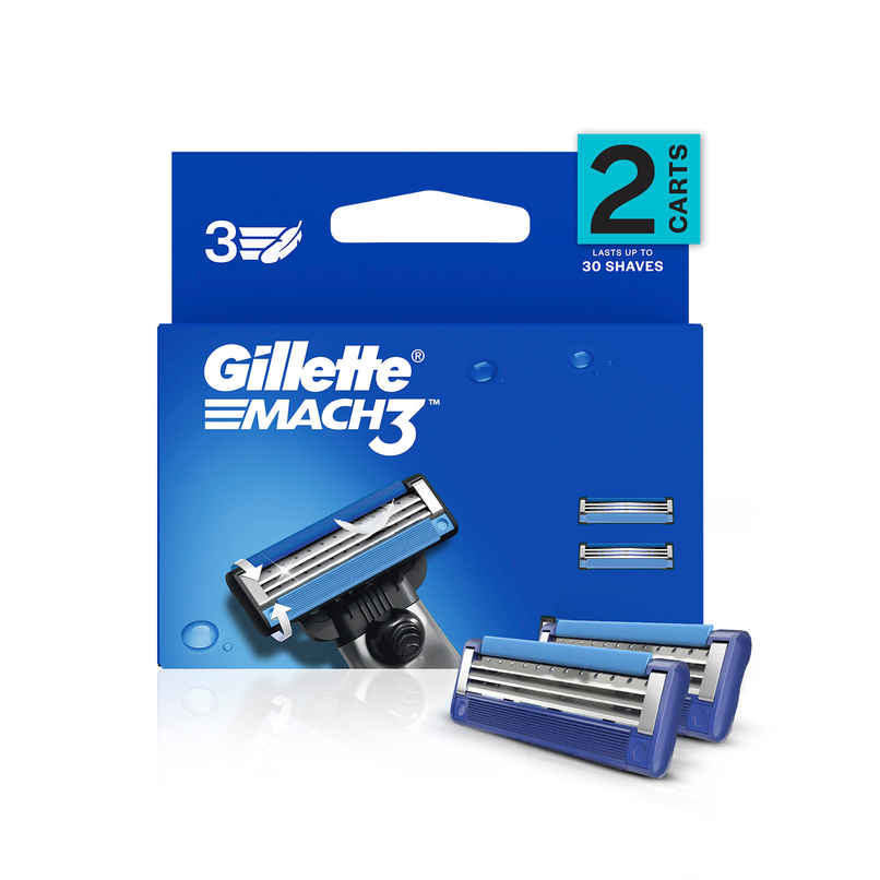 Gillette Mach 3 Shaving Razor Blades For Men (2 Cartridges) Gillette Mach 3 Shaving Razor Blades For Men (2 Cartridges)