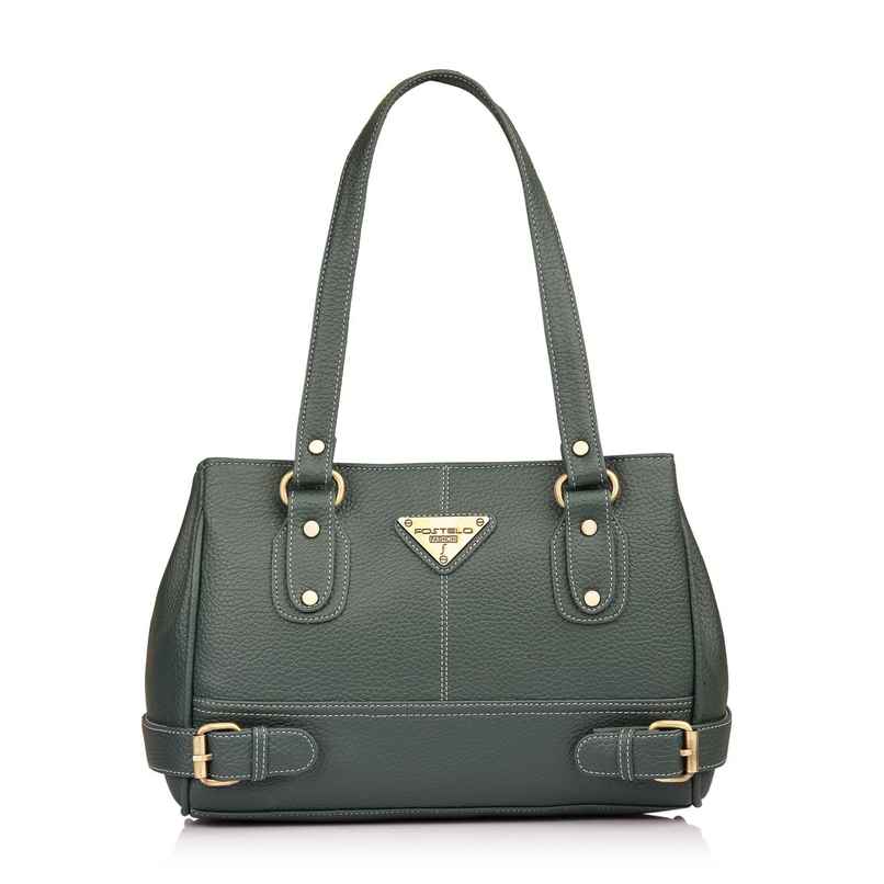 Fostelo Women's Vegan Leather Nightingale Handbags Shoulder Hobo Bag Ladies Purse | Green | Large