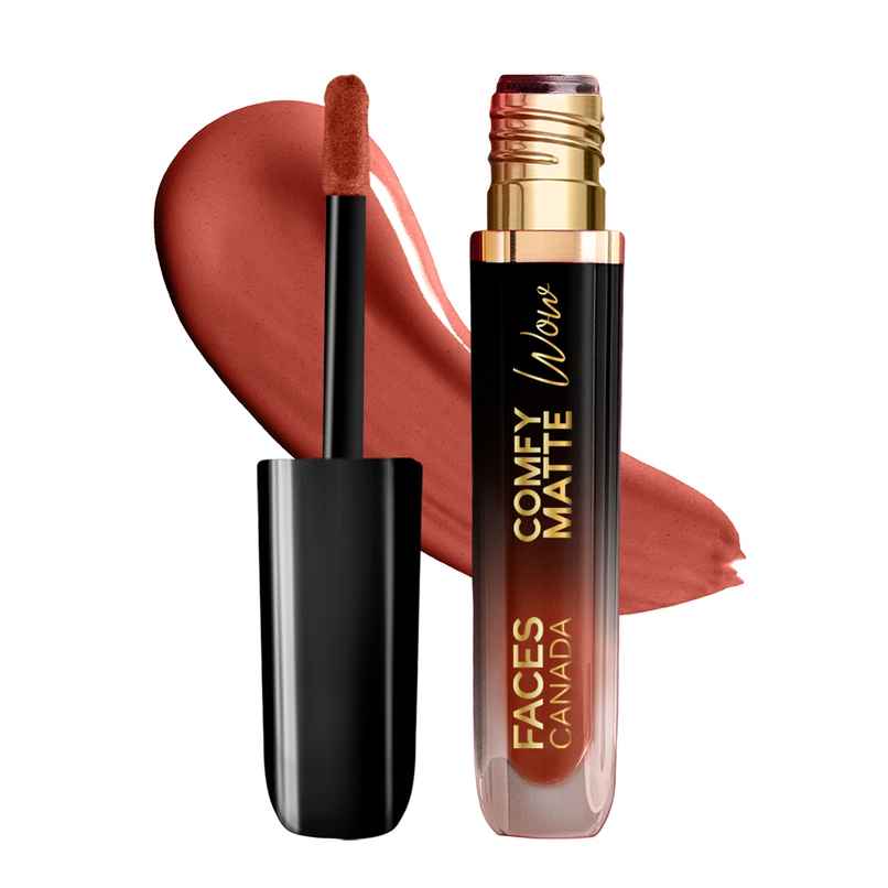 Faces Canada Comfy Matte Wow Liquid Lipstick | Nude Nectar 08 | One Swipe Application