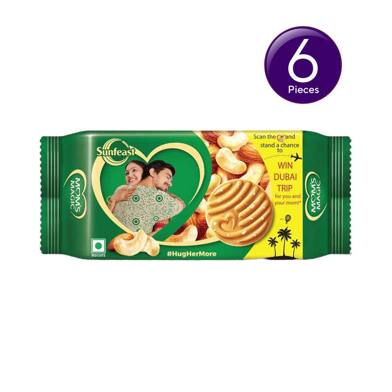 Sunfeast Mom's Magic Rich Cashew Almond Dry Fruit Biscuits | Trans Fat-free Combo 