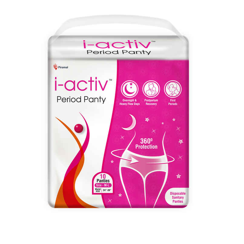 i-activ Period Panty For Girls & Women | M-L | Disposable Period Panties For Women