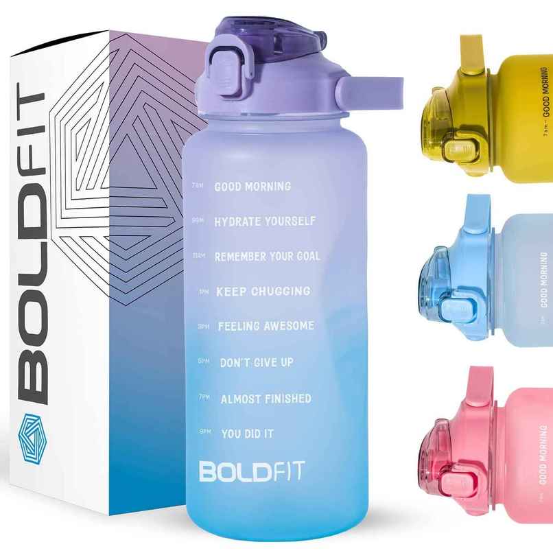 Boldfit Gallon Bottle Motivational 2L Purple Blue Boldfit Gallon Bottle Motivational 2L Purple Blue