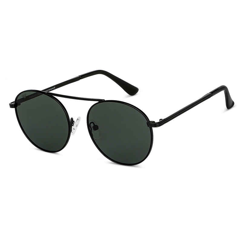 Vincent Chase By Lenskart | Polarized Sunglasses Full Rim |Unisex |Round | Small-132mm |Black Green