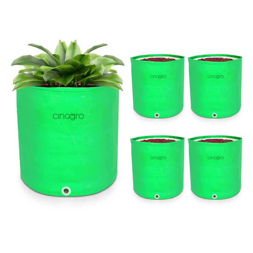 Cinagro Gardening Grow Bags - 260 GSM| 18 x 18 cm | UV-Resistant | Biodegradable, 5-Pack