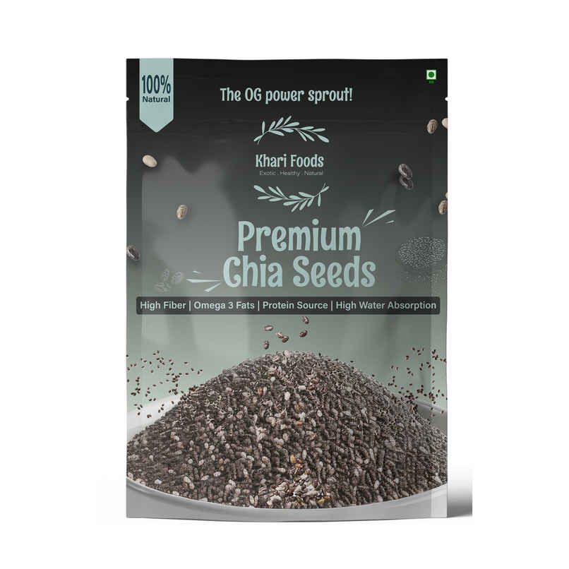 Khari Foods Premium Chia Seeds | Fiber Rich | Omega 3 Fatty Acids