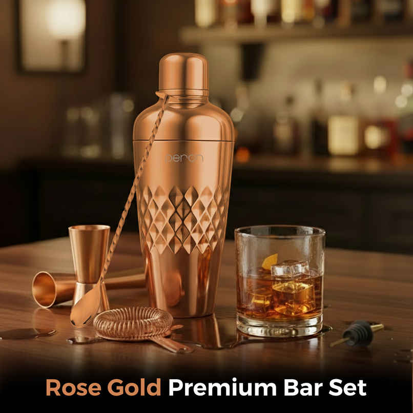 Perch Craft Bartender Kit | 750ml Belly Shaker | Stainless Steel | Rose Gold Perch Craft Bartender Kit | 750ml Belly Shaker | Stainless Steel | Rose Gold