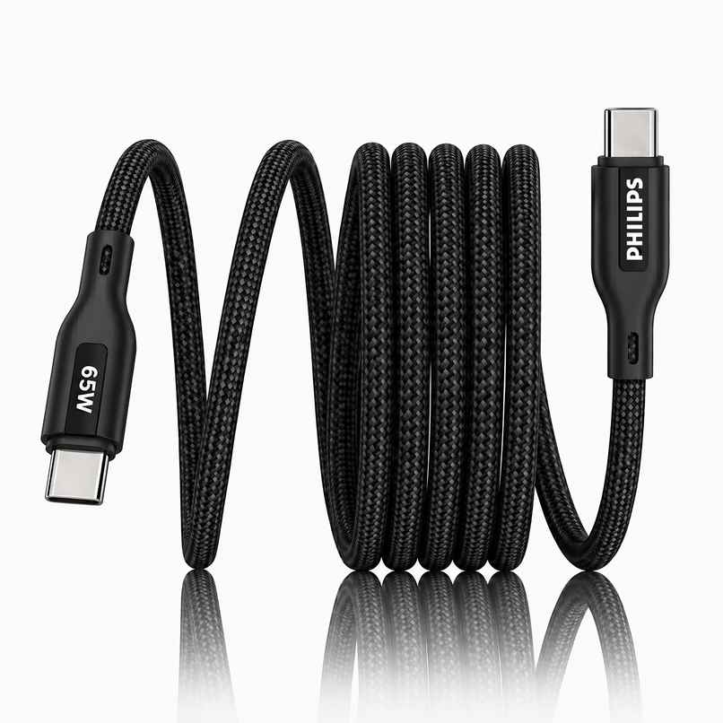 Philips DLC4130CB/94 65W USB Type-C to Type-C Fast Charging Cable | Nylon Braided | 1m