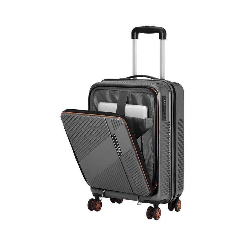 Safari Aeon Cabin Luggage with Laptop Compartment | Gun Metal Safari Aeon Cabin Luggage with Laptop Compartment | Gun Metal