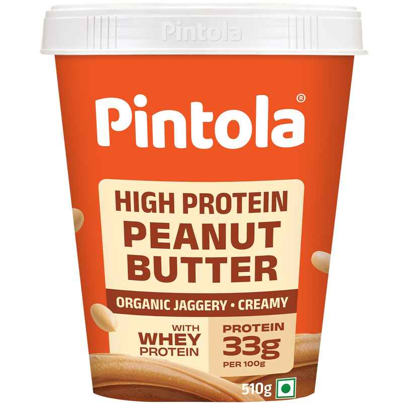 Pintola High Protein Organic Jaggery Peanut Butter Creamy With 33g Protein & 7g Fiber Pintola High Protein Organic Jaggery Peanut Butter Creamy With 33g Protein & 7g Fiber