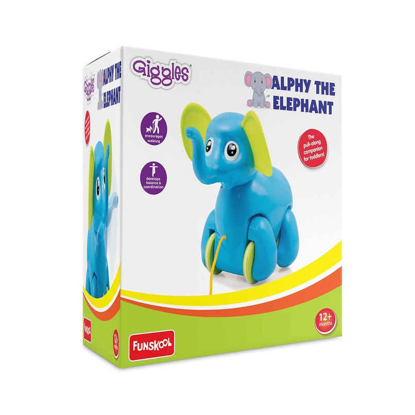 Giggles Funskool Alphy The Elephant Pull Along Toy | Multicolor | 12 Months +