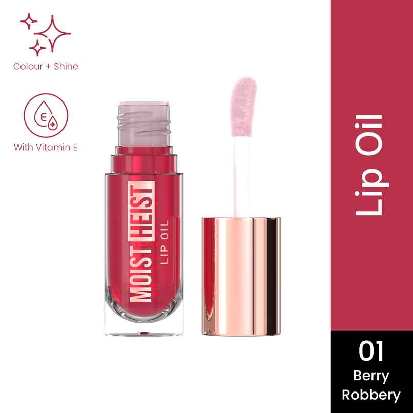 Swiss Beauty Moist Heist Lip Oil | Color Changing | Vitamin E & Mint Oil | 1 Berry Robbery Swiss Beauty Moist Heist Lip Oil | Color Changing | Vitamin E & Mint Oil | 1 Berry Robbery