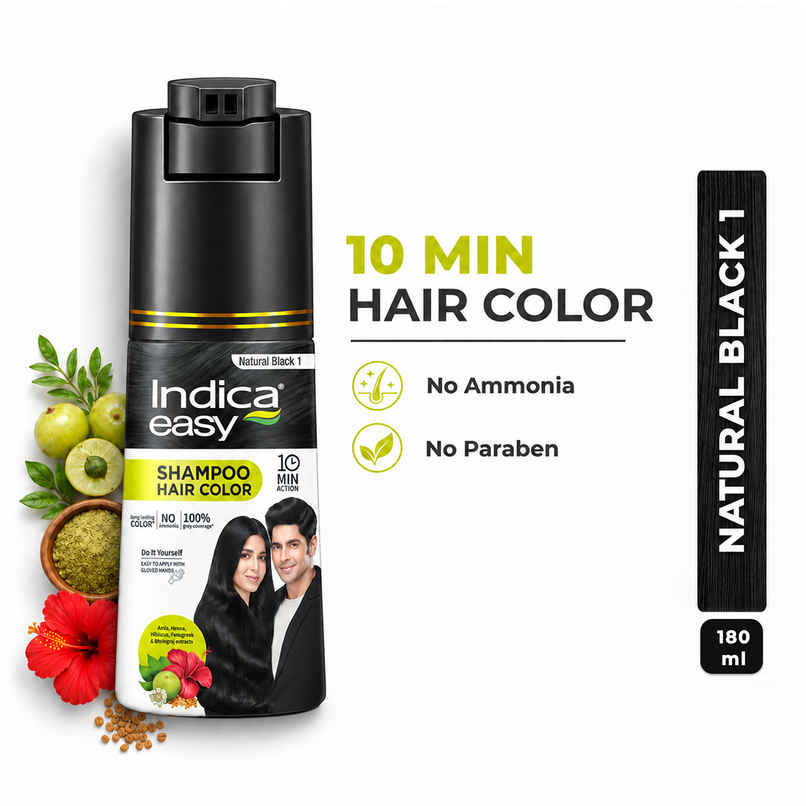 Indica Hair Color Shampoo | Natural Black | Ammonia Free Indica Hair Color Shampoo | Natural Black | Ammonia Free