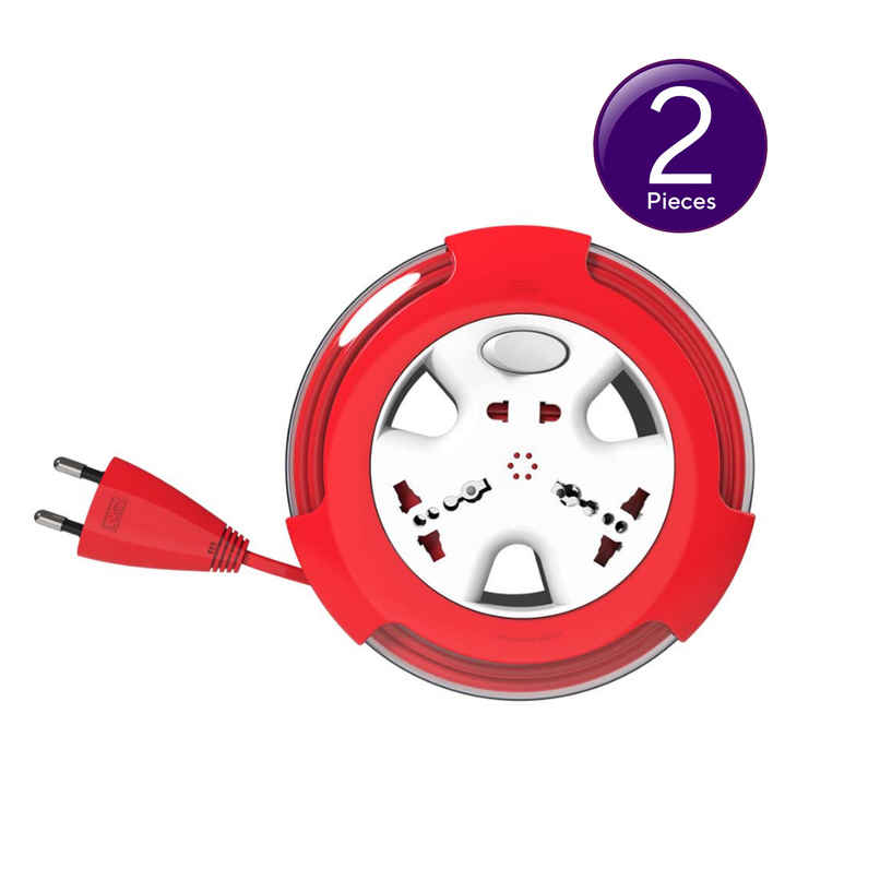 Gold Medal Krysta 2 Pin Heavy-Duty 5-Meter Cable Extension Cord|Master Switch with Indicator|Universal Sockets | Ultra-Smooth Rotation Extension Board for Home & Office Combo