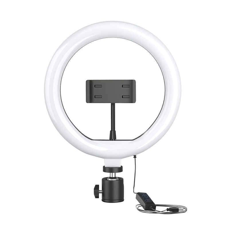 Bestor 10 Inch LED Ring Light with Phone Holder for Video and Makeup