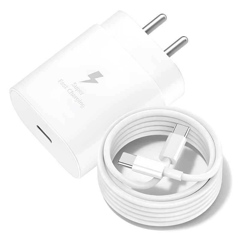Sounce 25W Type-C Travel Adapter & USB-C Cable Combo | Super Fast Charging | White
