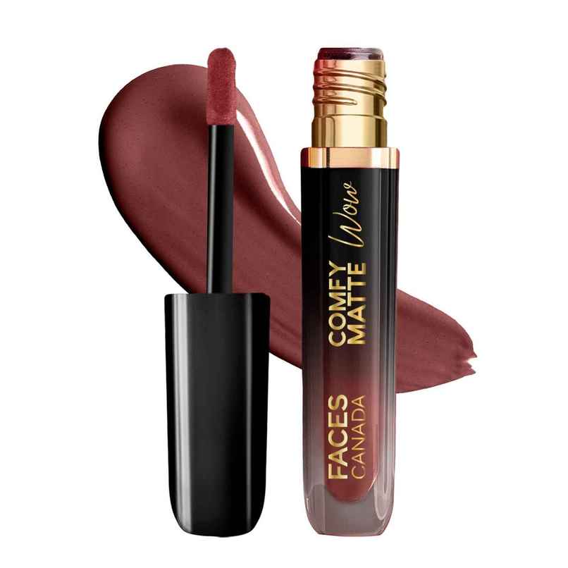 Faces Canada Comfy Matte Wow Liquid Lipstick | Cocoa Crush 07 | One Swipe Application