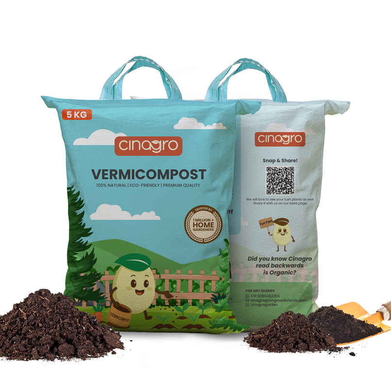 Cinagro Vermicompost Plant Fertilizer, Improves Plant Health, Water Retention & Soil Quality