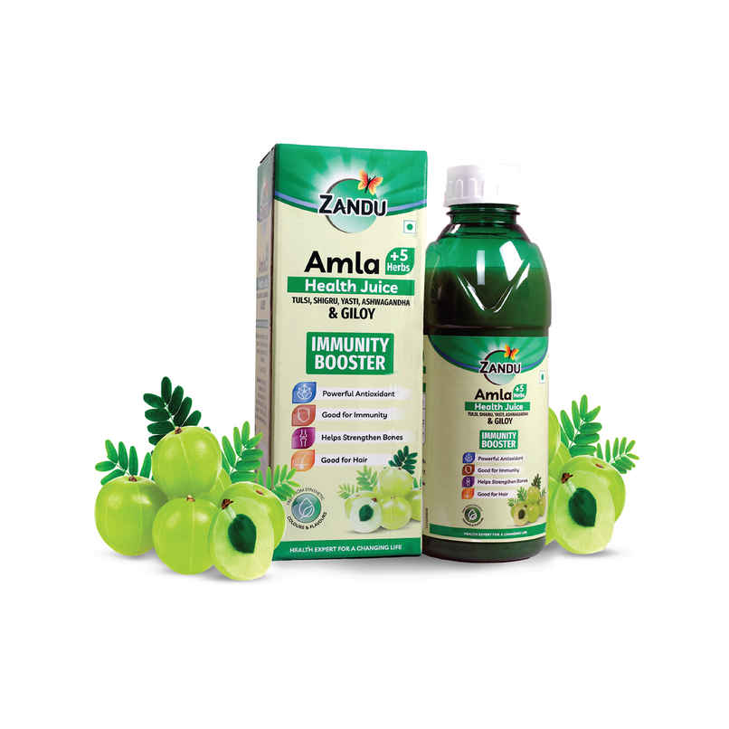 Zandu Amla + 5 Herbs Health Juice Ayurvedic Immunity Booster No Added Sugar Zandu Amla + 5 Herbs Health Juice Ayurvedic Immunity Booster No Added Sugar