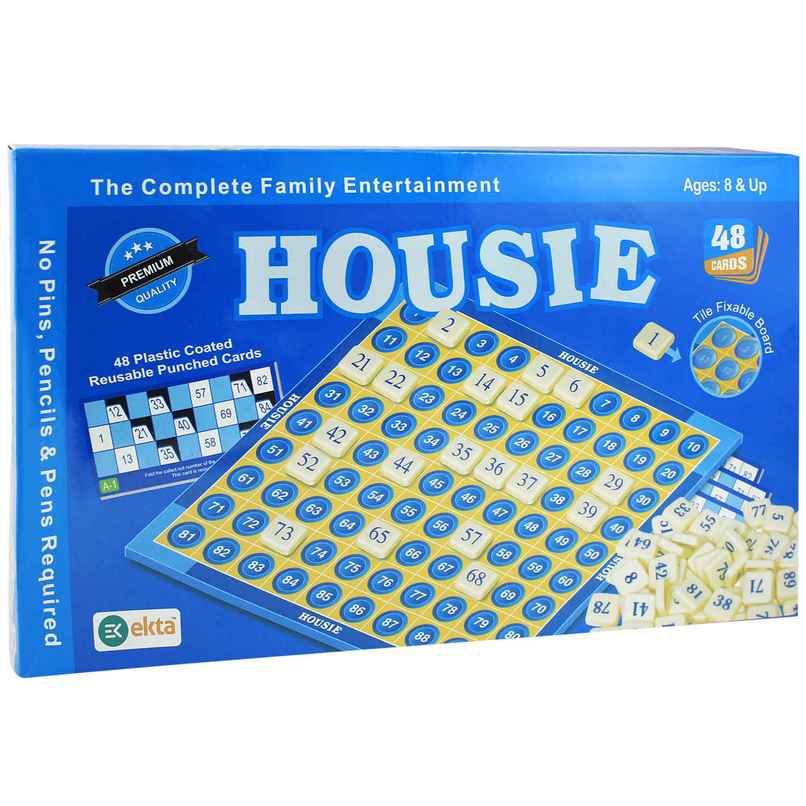 Ekta Housie Deluxe Educational Board Game with 48 Reusable Card & Fixable Tile,Family Game|8+ Year Ekta Housie Deluxe Educational Board Game with 48 Reusable Card & Fixable Tile,Family Game|8+ Year