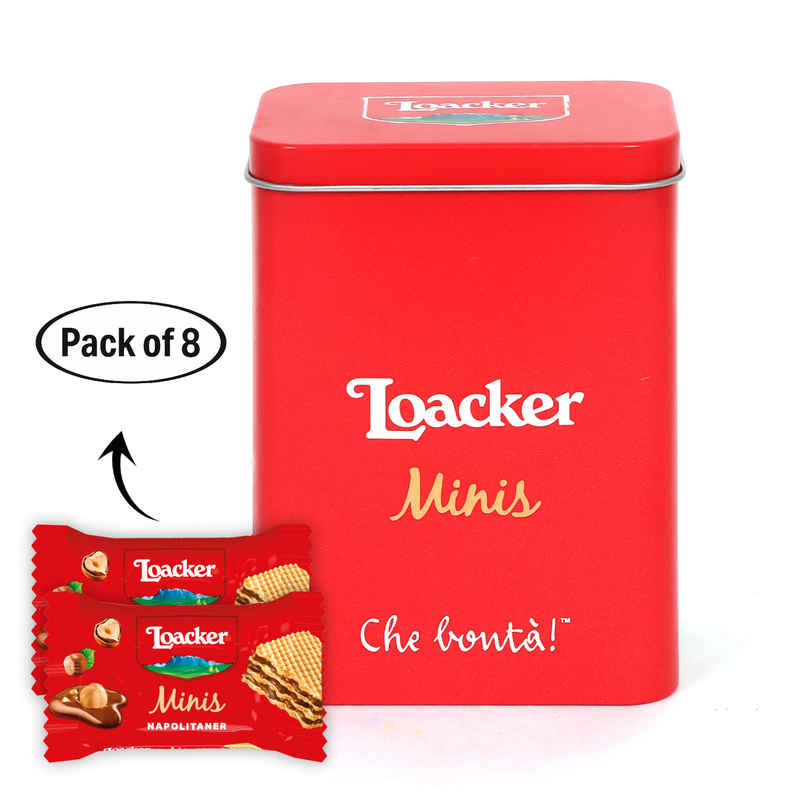 Loacker Minis Napolitaner Hazelnut Wafer Cookies with Tin Loacker Minis Napolitaner Hazelnut Wafer Cookies with Tin