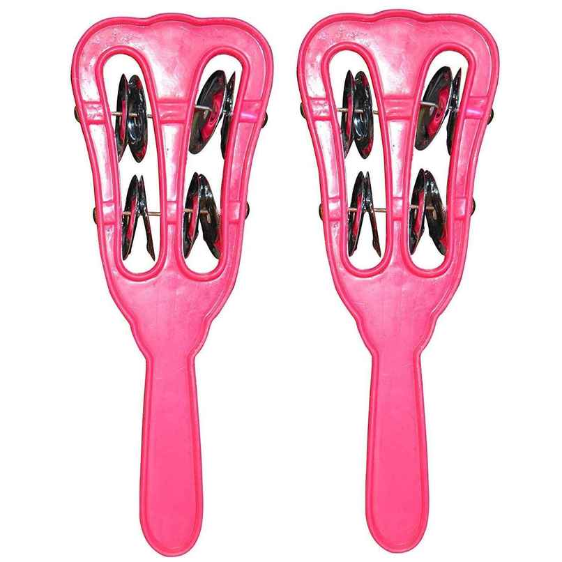 Divine Vibes Plastic Multicolour Hand Taal - Set Of 2