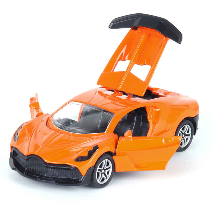 Frendo Premium Die-Cast Car | 3-Way Opening | Pull-Back Action | Bug Orange