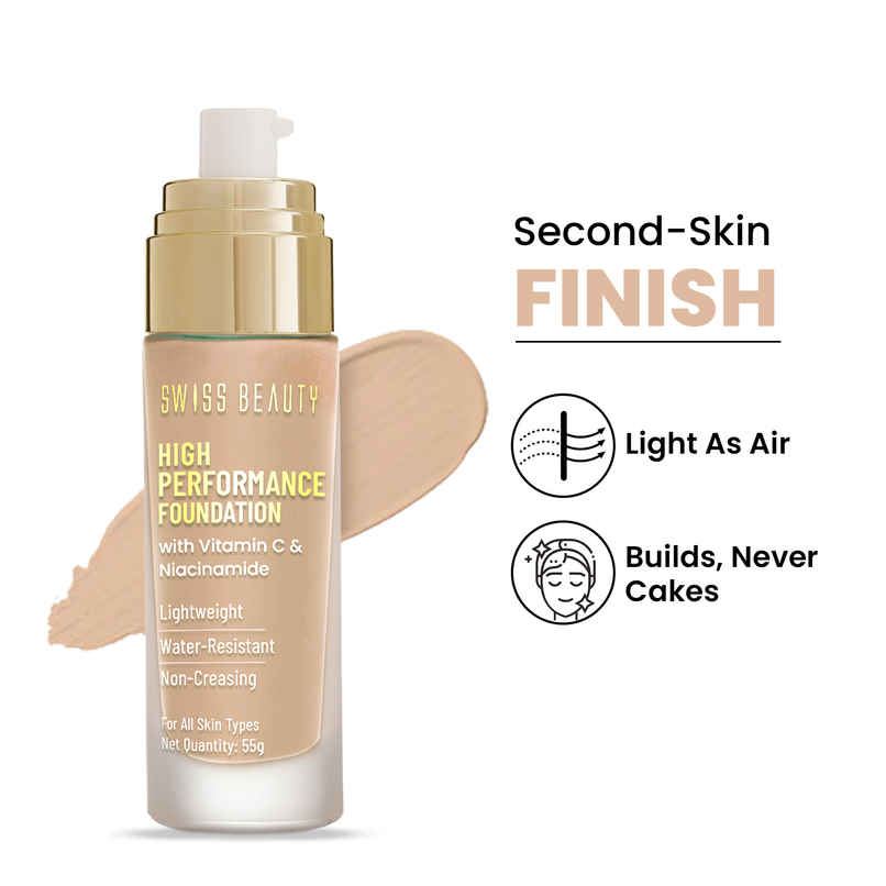 Swiss Beauty High Performance Foundation With Vitamin C & Niacinamide | 05 Classic Ivory Swiss Beauty High Performance Foundation With Vitamin C & Niacinamide | 05 Classic Ivory