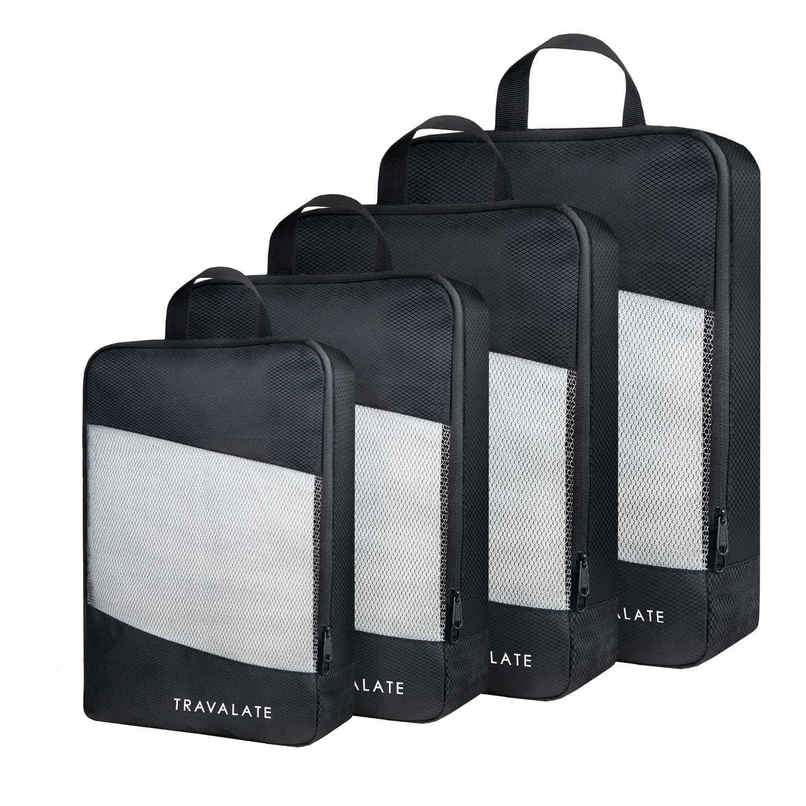 TRAVALATE Polyester 4 Various Sizes Travel Luggage Packing Cubes | Black TRAVALATE Polyester 4 Various Sizes Travel Luggage Packing Cubes | Black