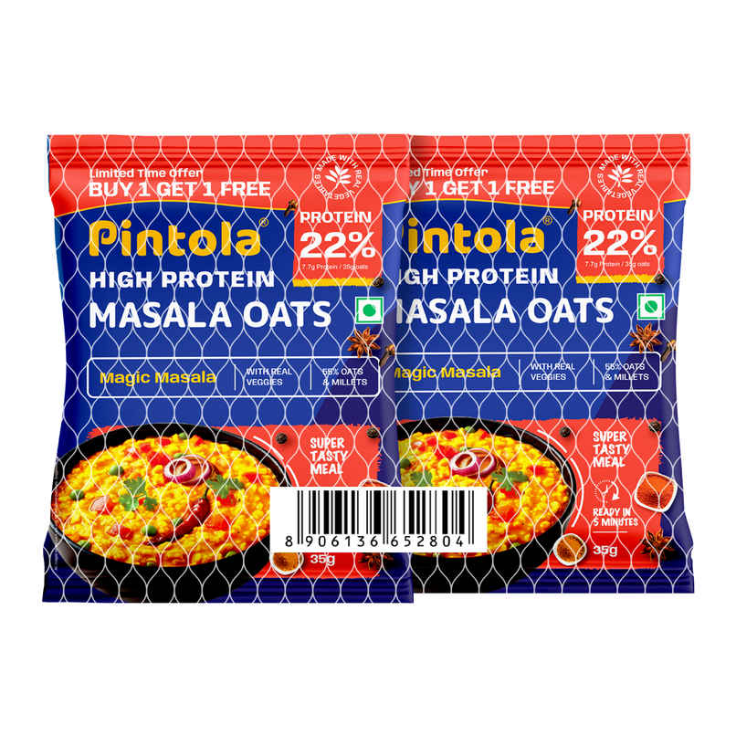 Pintola High Protein Masala Oats | 22% Protein Pintola High Protein Masala Oats | 22% Protein