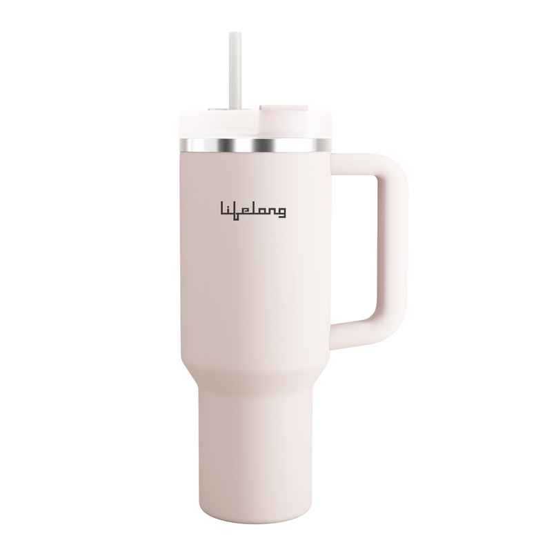 Lifelong Double Walled Vacuum Insulated Tumbler with Handle 1200 ml-Rose Quartz Lifelong Double Walled Vacuum Insulated Tumbler with Handle 1200 ml-Rose Quartz