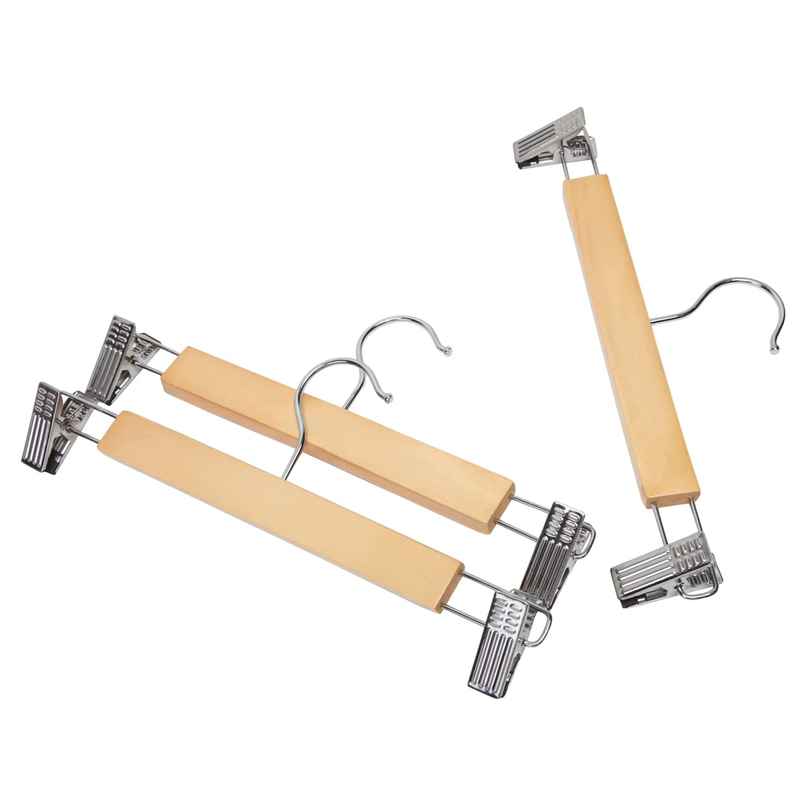 Wooden Adjustable Clips Hanger for Clothes | Brown Wooden Adjustable Clips Hanger for Clothes | Brown