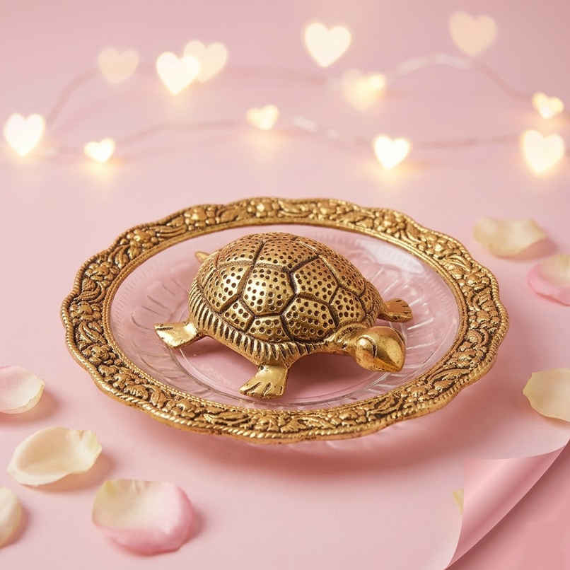 Perpetual Feng Shui Tortoise Showpiece | Golden Coated | Turtle Vastu Gift | Home Decoration Perpetual Feng Shui Tortoise Showpiece | Golden Coated | Turtle Vastu Gift | Home Decoration