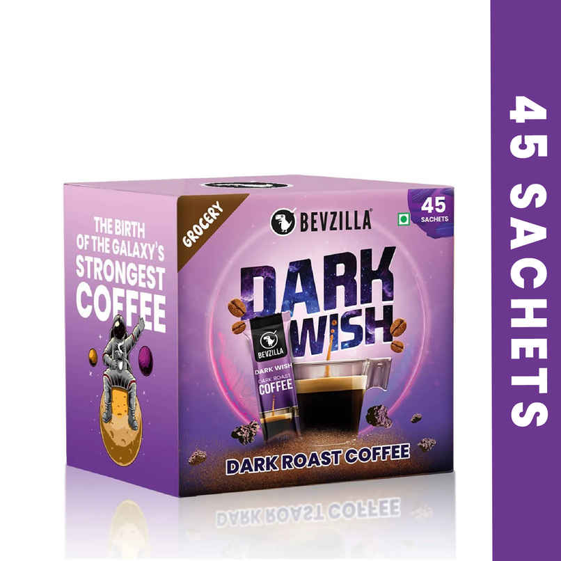 Bevzilla Dark Wish Black Roast Instant Coffee Powder Sachets