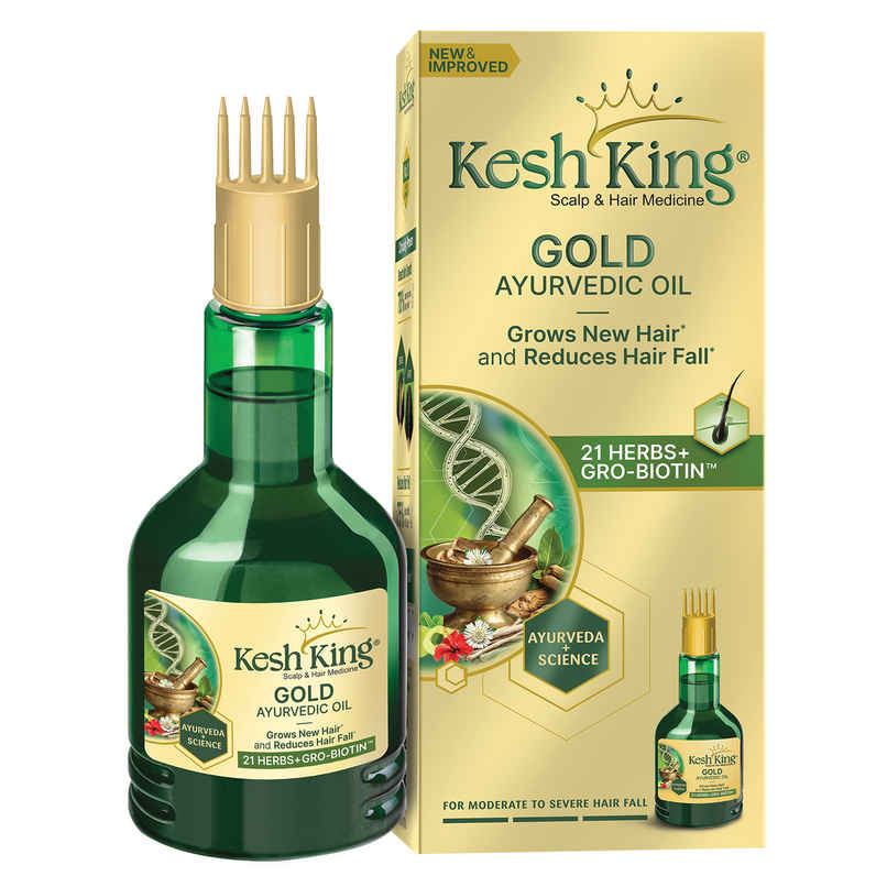 Kesh King Gold Ayurvedic Hair Oil with 21 Herbs and Gro-Biotin Kesh King Gold Ayurvedic Hair Oil with 21 Herbs and Gro-Biotin