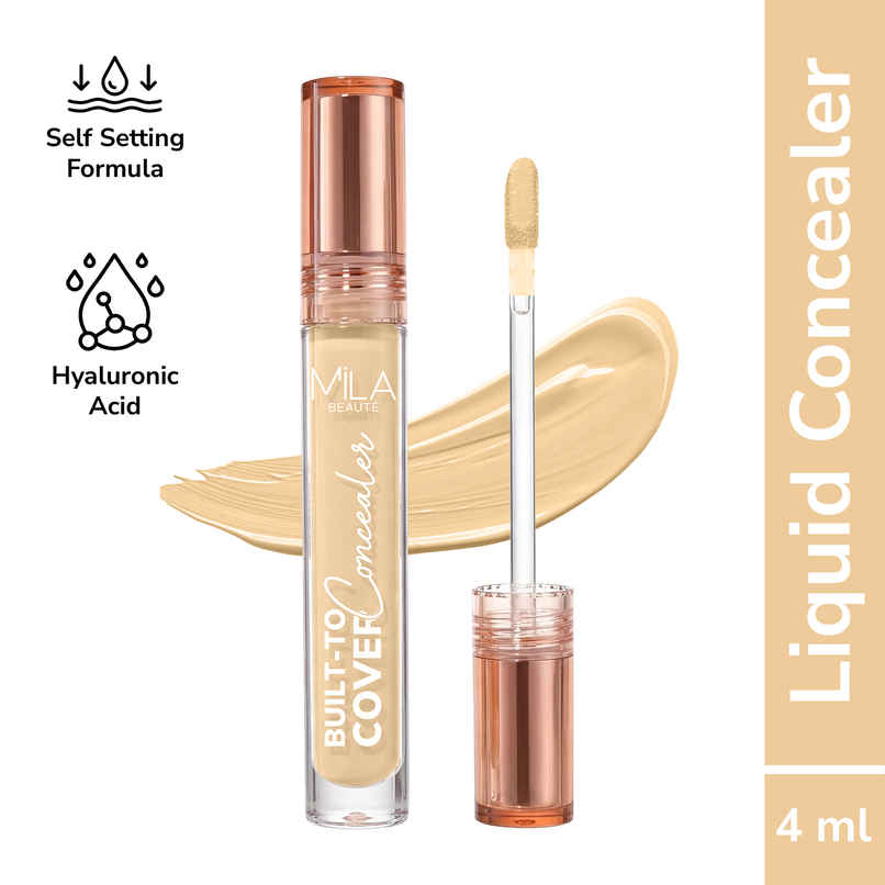 Mila Beaute Build to Cover Matte Liquid Concealer - Full Coverage, Waterproof | 104 Natural Beige