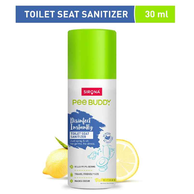 Sirona PeeBuddy Toilet Seat Sanitizer Spray | Citrus | Masks Odour | Travel Friendly