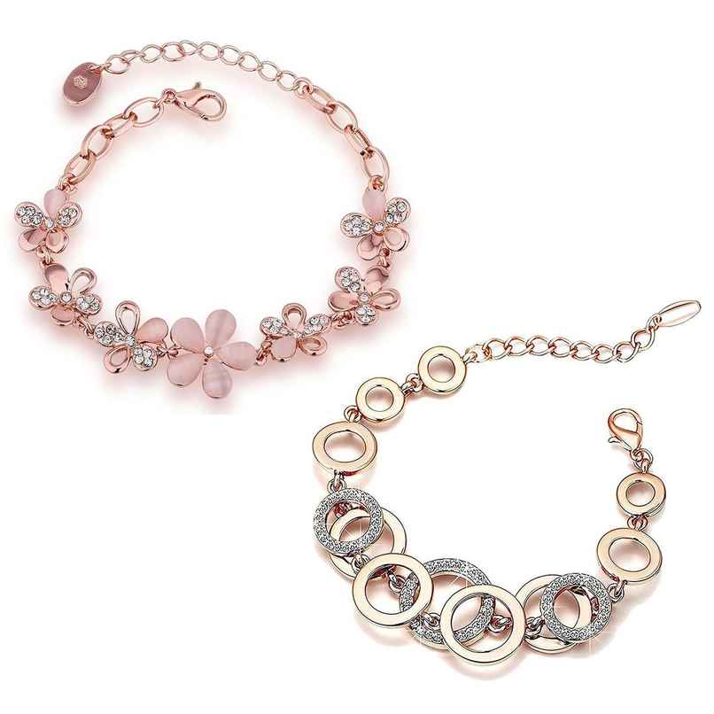 Shining Diva Fashion Gold Plated Combo of 2 Bracelet for Women and Girls | Cmb285-8306b-9556b Shining Diva Fashion Gold Plated Combo of 2 Bracelet for Women and Girls | Cmb285-8306b-9556b
