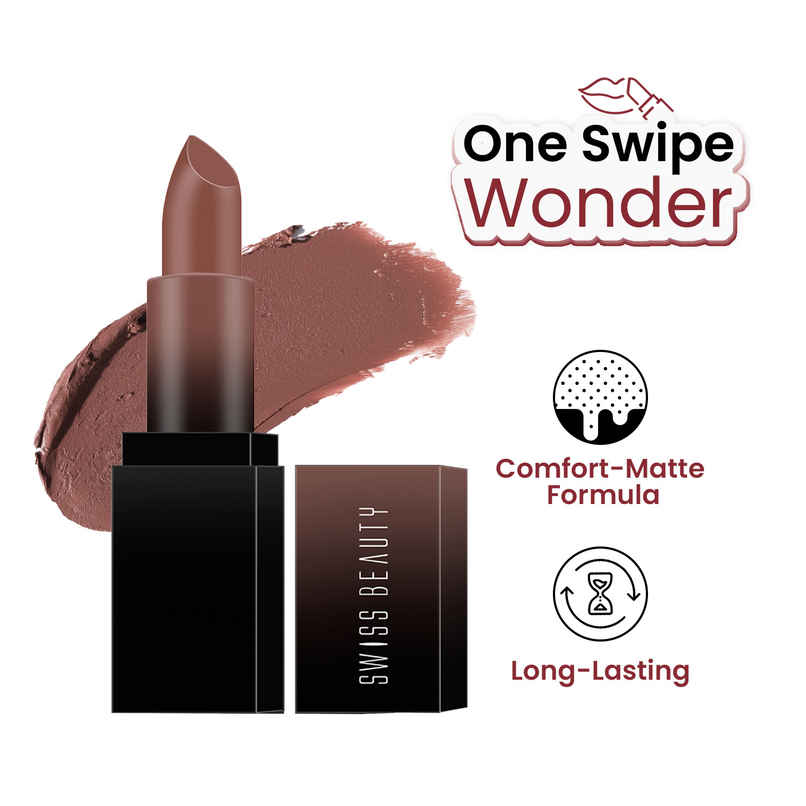 Swiss Beauty HD Matte Lipstick | 09 Cute Nude Swiss Beauty HD Matte Lipstick | 09 Cute Nude