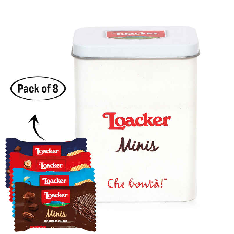 Loacker Minis Assorted Wafer Cookies with Tin Loacker Minis Assorted Wafer Cookies with Tin