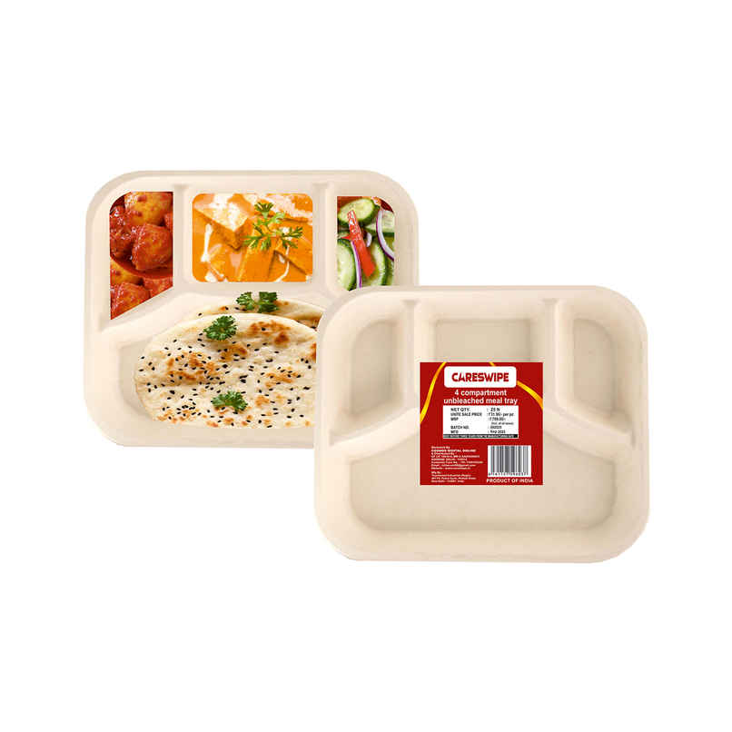 Disposable Plate | Meal Tray | 4 Compartment | Careswipe Disposable Plate | Meal Tray | 4 Compartment | Careswipe