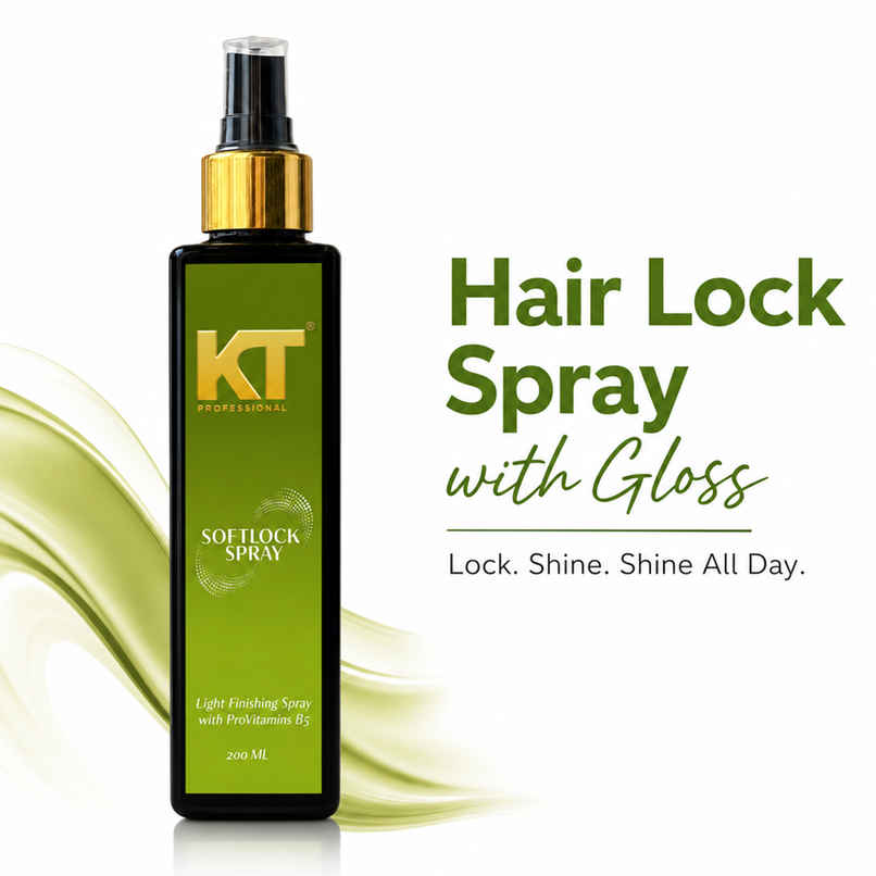 KT Professional Soft Locks Spray | Heat Protection & Smooth Finish with Wheat Protein & Aloe Vera