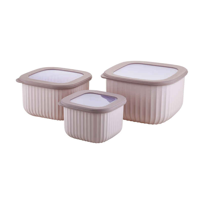 JOYO Elegant Container Set of 3 (800ml, 1400ml, 2300ml) | Modular Kitchen Storage Containers | Brown