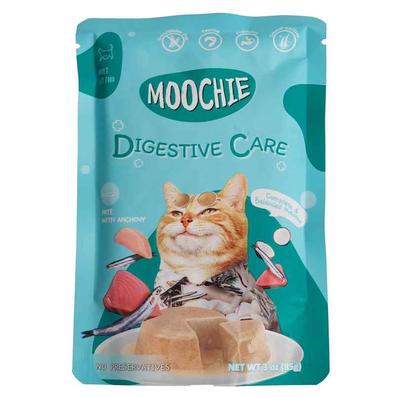 Moochie Cat Wet Food Digestive Care - Pate With Anchovy In Gravy | Gluten Free & No Preservative