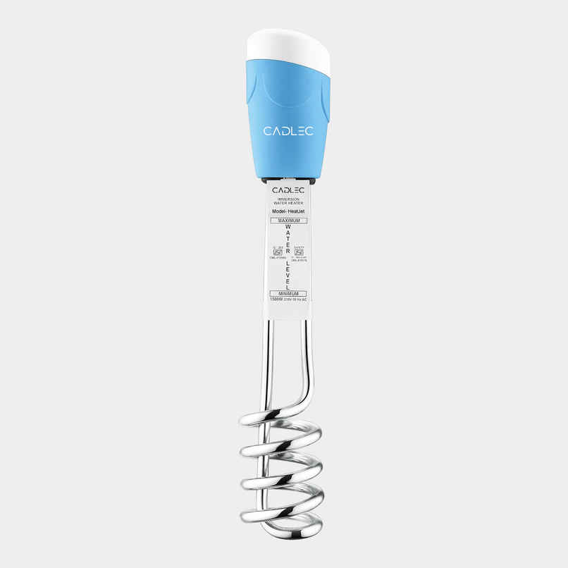 Cadlec HeatJet 1500W Electric Immersion Rod With Waterproof & Protection, Instant Heating With Bucket Holder - Blue
