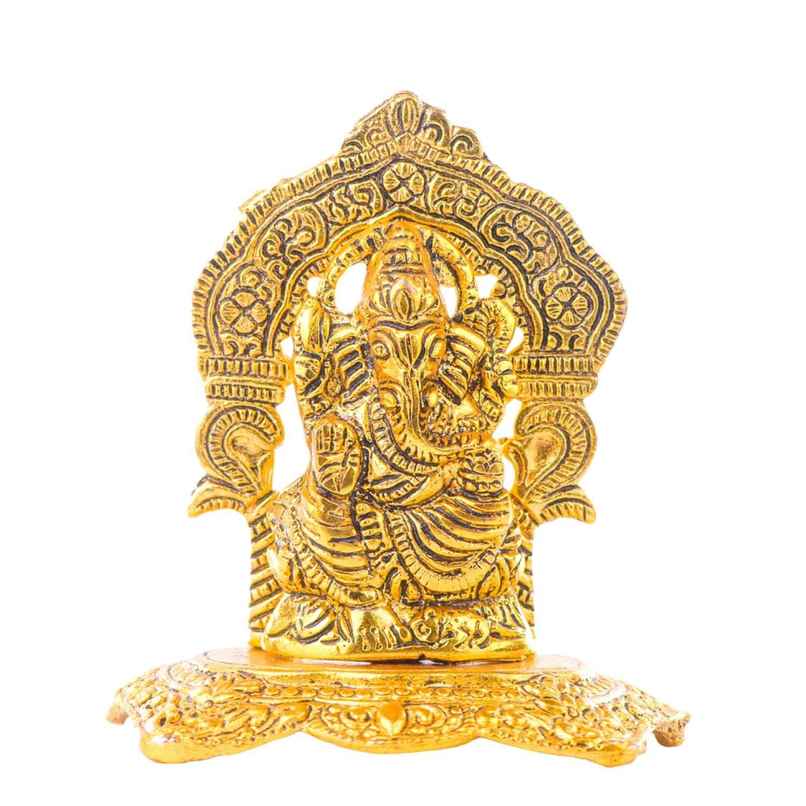 Ganesh Ji on Chowki Mehrab Design | Gold Polish | Devnidhi