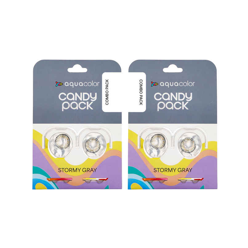 Aquacolor Candy Pack with Zero Power Daily Disposable Lens Stormy Gray