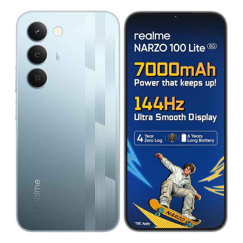 Realme Narzo 100 Lite 5G | 4GB RAM | 128GB Storage | Frost Silver Realme Narzo 100 Lite 5G | 4GB RAM | 128GB Storage | Frost Silver