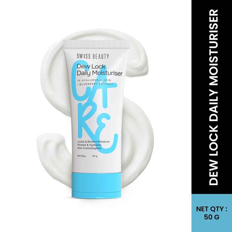 Swiss Beauty Dew Lock Daily Moisturiser | 1% Hyaluronic Acid & Blueberry Extract Swiss Beauty Dew Lock Daily Moisturiser | 1% Hyaluronic Acid & Blueberry Extract