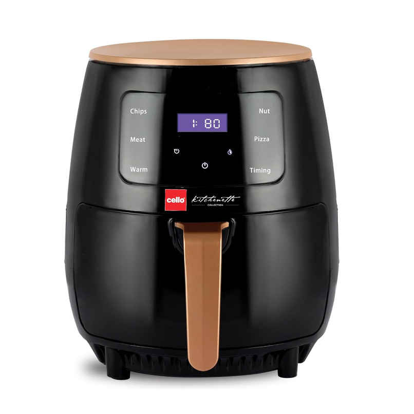 Cello Smart Digital Air Fryer 1400W, 4.5 Liter | Uses Up To 90% Less Fat | Smart Touch Panel |Black
